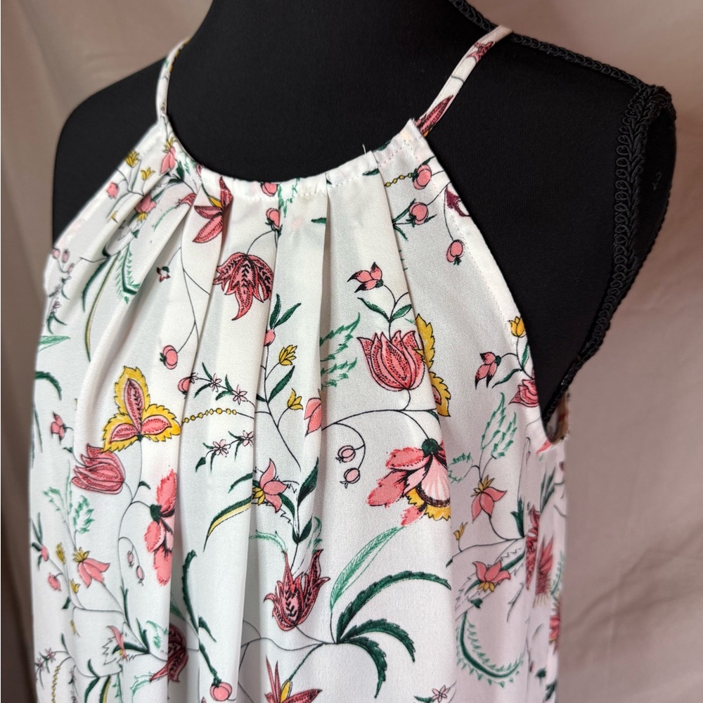 CeCe White Floral Sleeveless Halter Top – Small 🌼🤍 - Picture 2 of 7